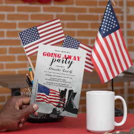 Convites Bandeira Americana e Botas Saindo Festa| Militar