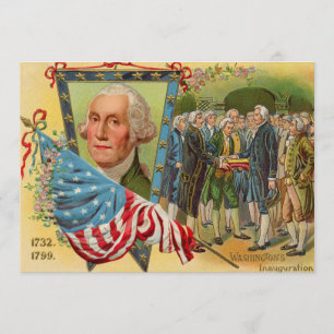 Convites Bandeira Americana na Inauguração de George Washin