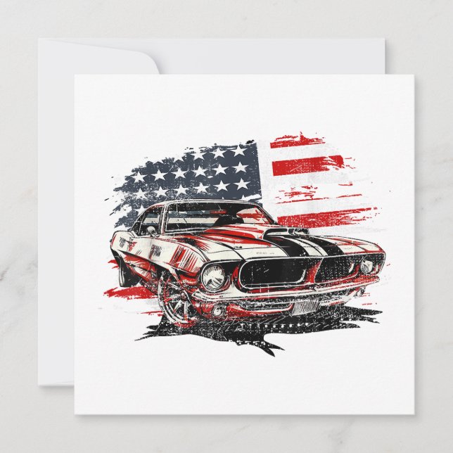 Convites Bandeira Americana Patriota  (Frente)