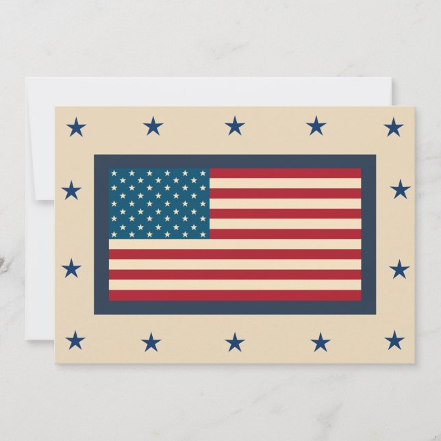 Convites Bandeira Americana Patriótica (Frente)