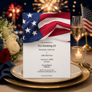 Convites Bandeira Americana Patriótica Casamento Militar Ho