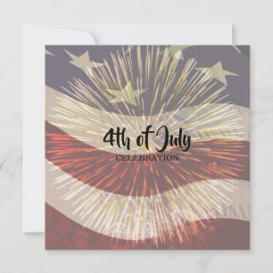 Convites Bandeira Americana Patriótica Quatro de Julho