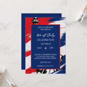 Convites Bandeira Americana Vermelha Branco e Azul Patrióti