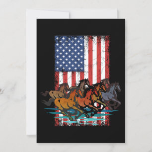 CONVITES BANDEIRA AMERICANA VINTAGE CAVALO
