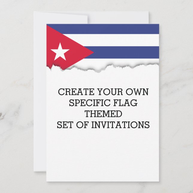 Convites Bandeira clássica de Cuba (Frente)
