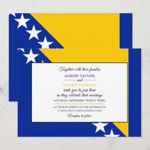 Convites Bandeira da Bósnia, Bandeira do Casamento Bósnia e