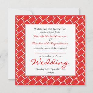 Convites BANDEIRA DA CHINA Casamento Personalizado 婚礼 Celeb