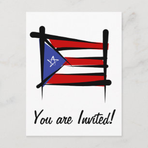 Convites Bandeira da escova de Puerto Rico