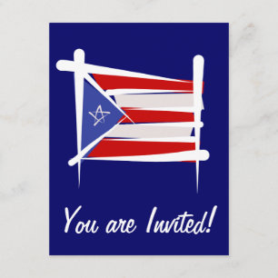 Convites Bandeira da escova de Puerto Rico