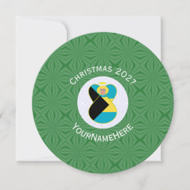 Convites Bandeira das Bahamas Loira Anjo Natal Personalizad