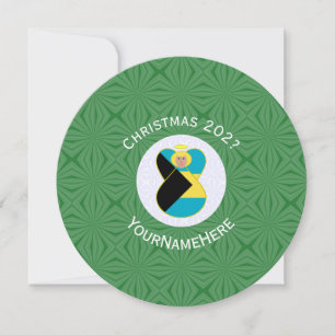 Convites Bandeira das Bahamas Loira Anjo Natal Personalizad
