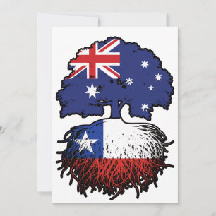 Convites Bandeira das Raízes da Árvore Australiana do Chile