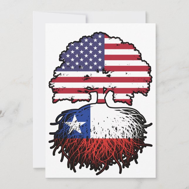 Convites Bandeira das Raízes da Árvore Chilena Americana (Frente)