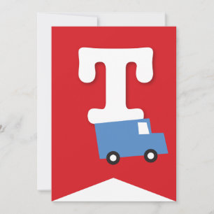 Convites Bandeira de Aniversário Feliz Brinquedos de Transp