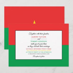 Convites Bandeira de Burkina Faso, Bandeira do Casamento Bu