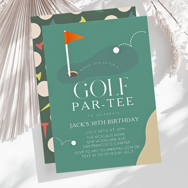 Convites Bandeira de Fairway de Campo de Golfe Aniversário  (Criador carregado)