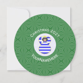 Convites Bandeira de Natal do Anjo de Cabelo Preto Grego Pe