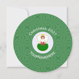 Convites Bandeira de Natal do Anjo Galês Personalizada 