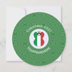 Convites Bandeira de Natal do Anjo Italiano Personalizada