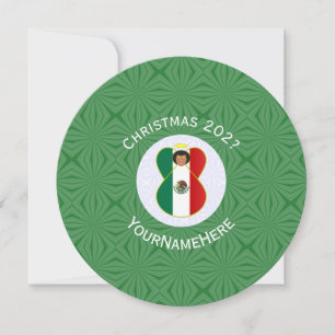 Convites Bandeira de Natal do Anjo Mexicano Personalizada 
