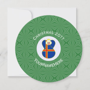 Convites Bandeira de Natal Personalizada Ålander Angel Text