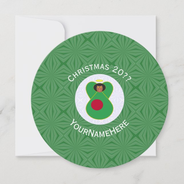 Convites Bandeira de Natal Personalizada de Anjo de Banglad (Frente)