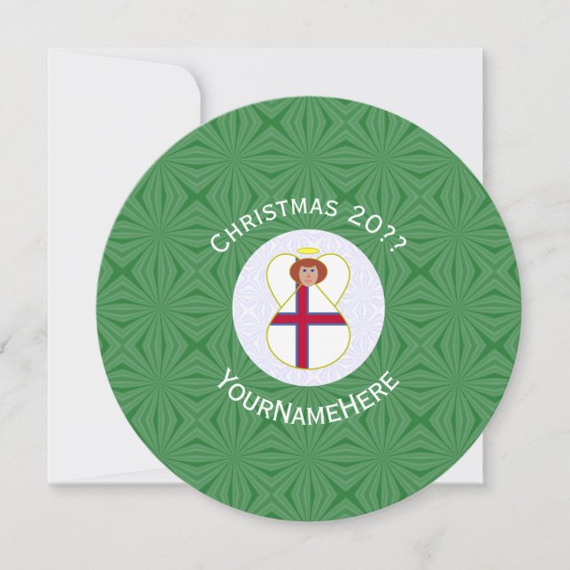 Convites Bandeira de Natal Personalizada de Ilhéu Faroês (Frente)