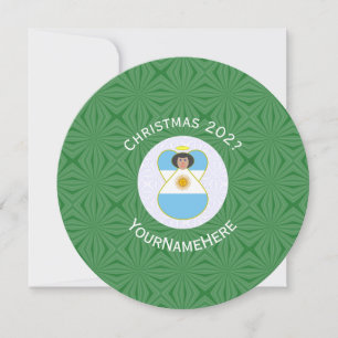 Convites Bandeira de Natal Personalizada do Anjo Argentino