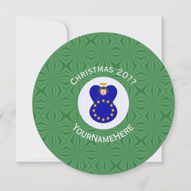 Convites Bandeira de Natal Personalizada EU Angel (Frente)