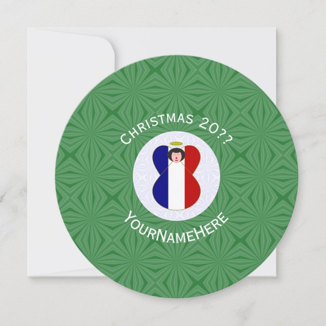 Convites Bandeira de Natal Personalizada French Angel (Frente)