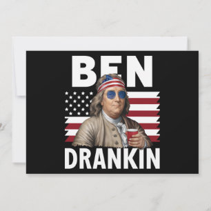 Convites Bandeira Divertida Vintage do 4 de Julho Ben Beben