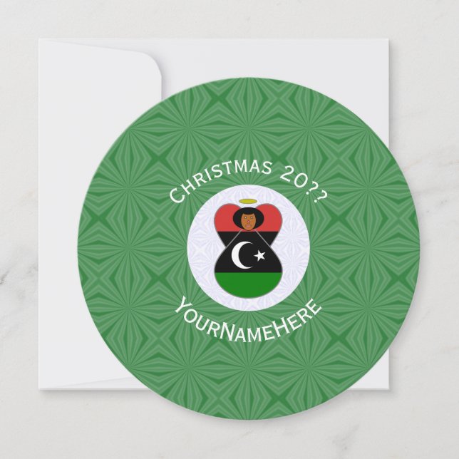 Convites Bandeira do Anjo Líbio Natal Personalizar Redondo (Frente)
