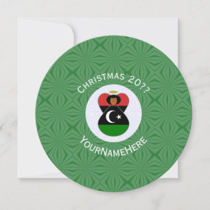 Convites Bandeira do Anjo Líbio Natal Personalizar Redondo