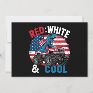 Convites Bandeira do Caminhão Monstro Dinossauro Dino 4 de 