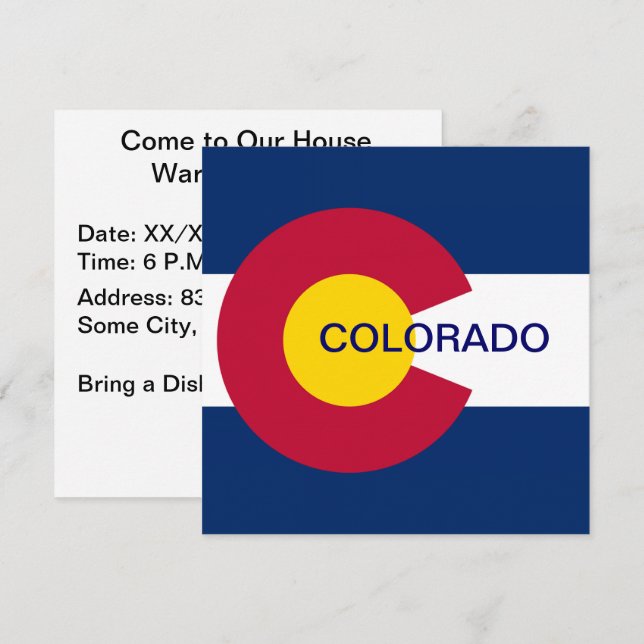 Convites Bandeira do Estado do Colorado (Frente/Verso)
