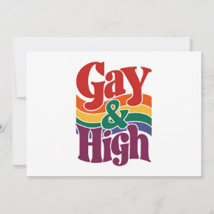 Convites Bandeira do Orgulho LGBTQ Retro Gay e Elevado