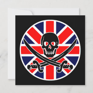 Convites bandeira do reino unido pirata