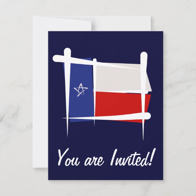 Convites Bandeira do Texas Brush (Frente)