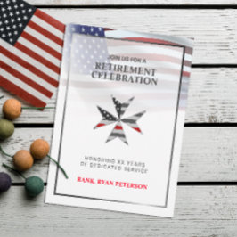 Convites Bandeira dos EUA | Cruz de Malta Thin Red Line | B