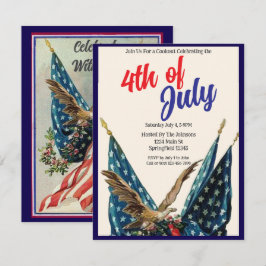 Convites Bandeira e Águia Patriótica 4º de julho Partido Co