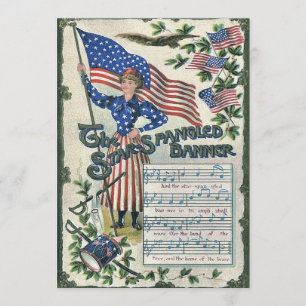 Convites Bandeira Estrelada da Senhora Liberdade Americana