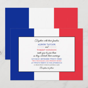 Convites Bandeira francesa, Bandeira da França Casamento