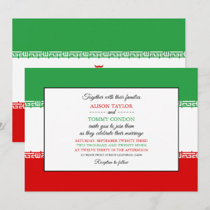 Convites Bandeira Iraniana, Casamento com Bandeira do Irã