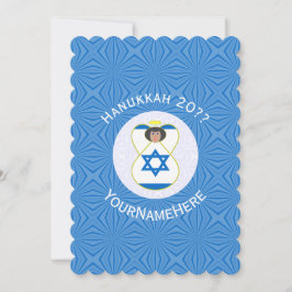 Convites Bandeira Israelita do Hanukkah Angel Personalizada