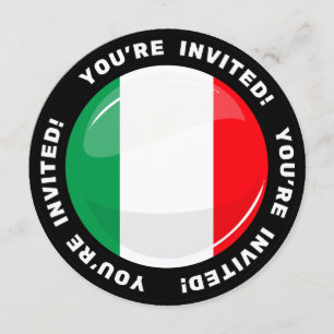Convites Bandeira Italiana Redonda Glossy