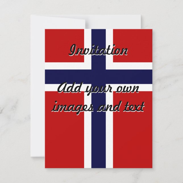 Convites Bandeira norueguesa - Kongeriket Norge - Norsk Fla (Frente)