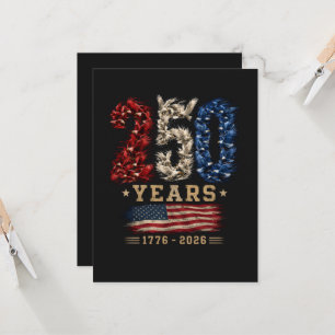 Convites Bandeira Patriótica Águia Americana 250 Anos