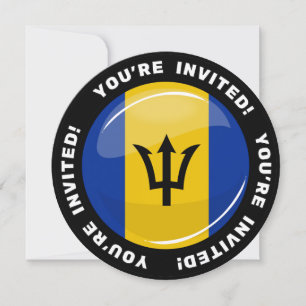 Convites Bandeira redonda brilhante de Barbados