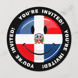 Convites Bandeira Redonda Dominicana Brilhante