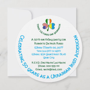 Convites Bandeira Shamrock Pessoal Americano Irlandês Ucran